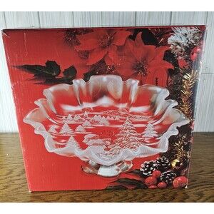 Mikasa Christmas Story Pedestal Footed Bon Bon Compote Dish Vintage Made Germany